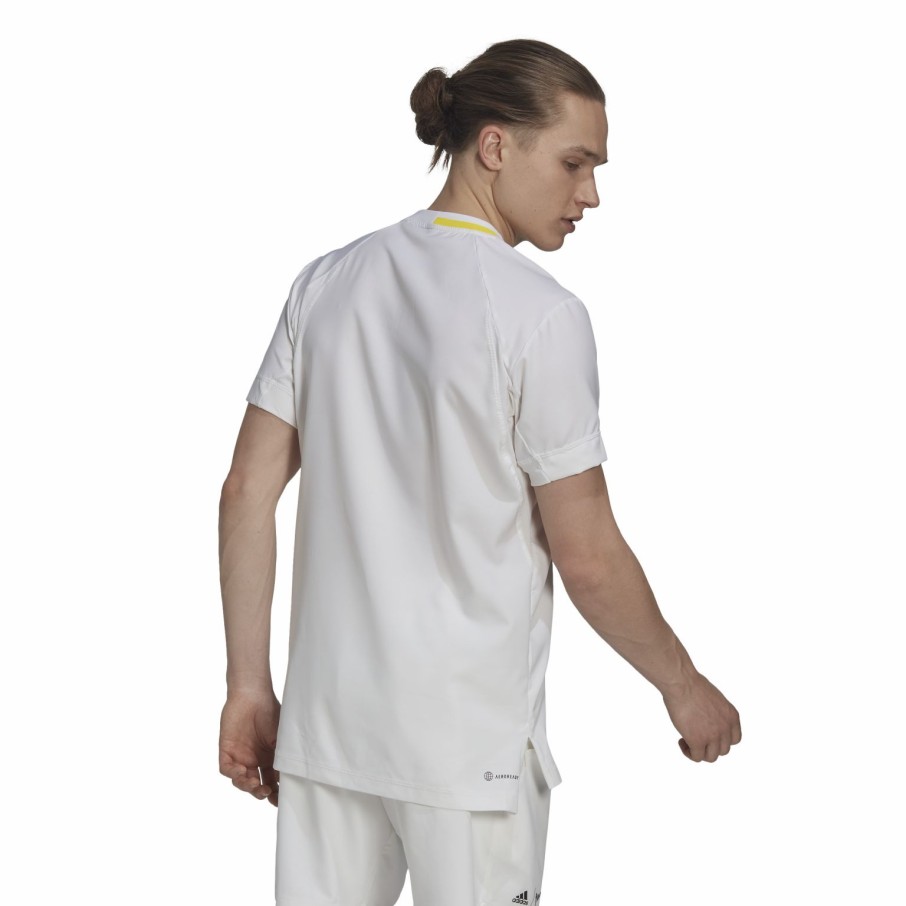 Men'S Apparel * | Adidas Mens London Stretch Woven T-Shirt White/Impyel