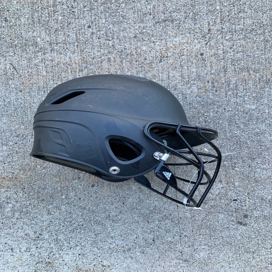 Helmets & Protective Gear * | Used Adidas Triple Stripe Softball Batting Helmet (6 3/8 7 3/8)