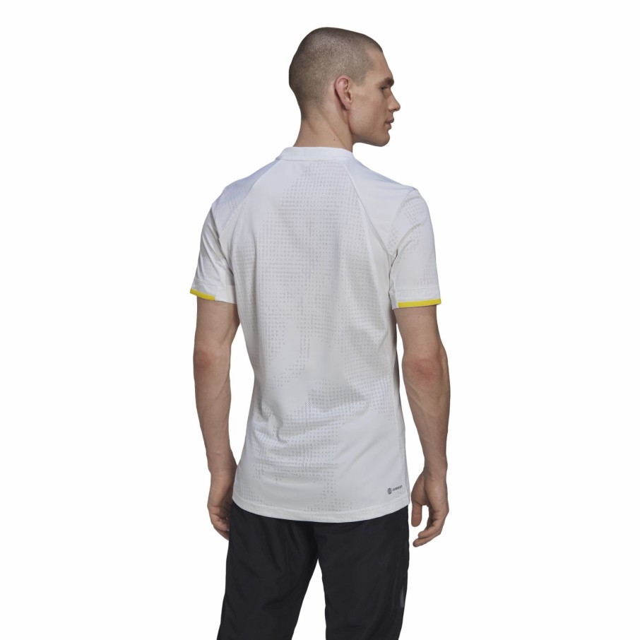 Men'S Apparel * | Adidas Mens Tennis London Freelift T-Shirt White/Impyel