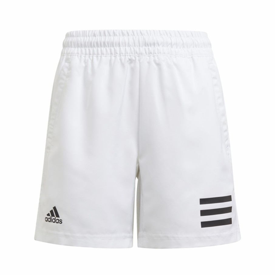 Kids * | Adidas Boys Club 3 Stripe Tennis Short White