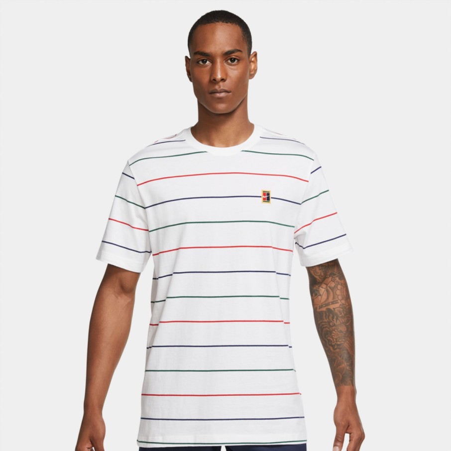 Men'S Apparel * | Nike Court Emb Mens Stripes Tee 100