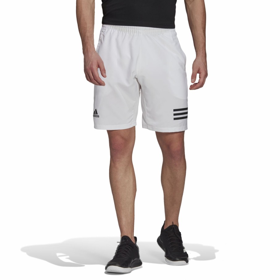 Men'S Apparel * | Adidas Mens Club Tennis 3-Stripes Shorts White/Black