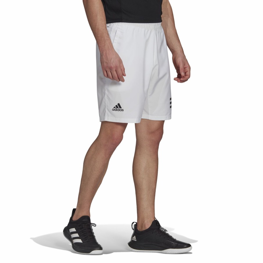 Men'S Apparel * | Adidas Mens Club Tennis 3-Stripes Shorts White/Black