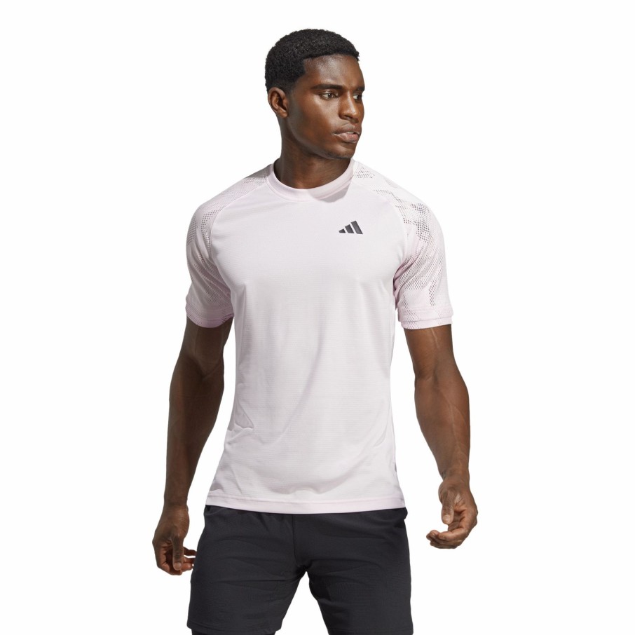 Men'S Apparel * | Adidas Mens Melbourne Ergo Tennis Heat.Rdy Raglan T-Shirt Clpink