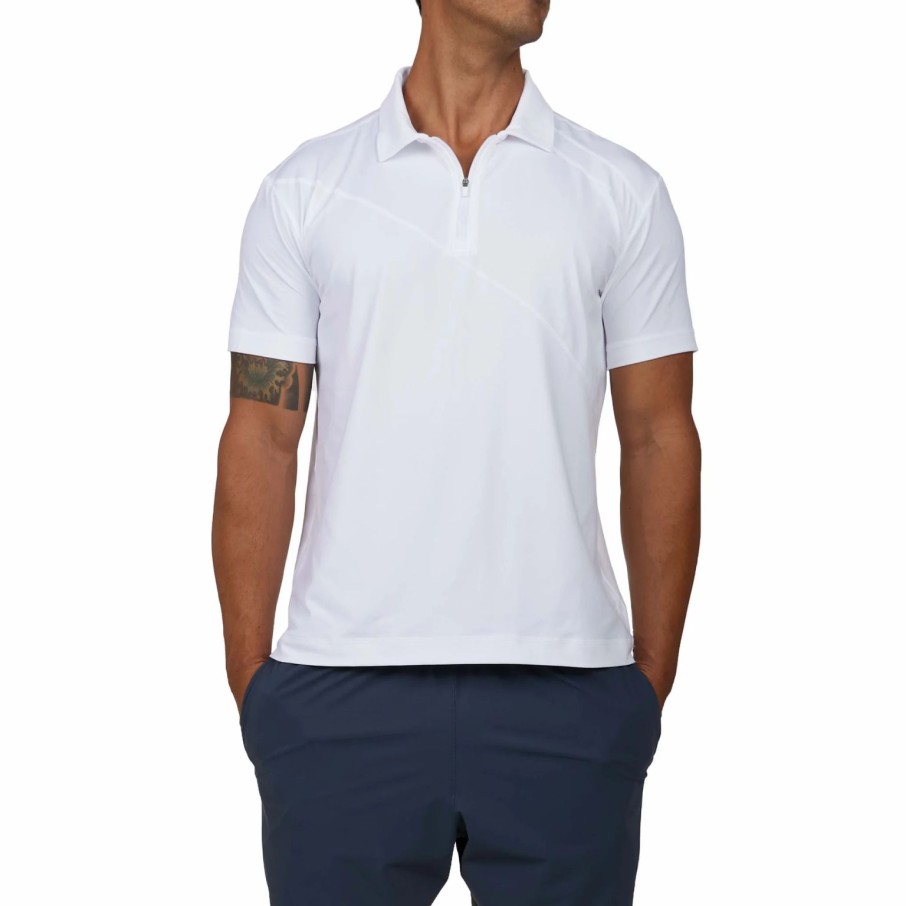 Men'S Apparel * | Sofibella Mens Sb Sport Short Sleeve Polo Wht