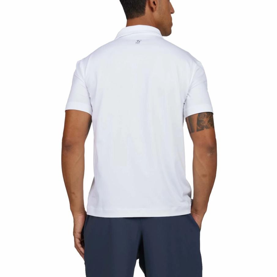 Men'S Apparel * | Sofibella Mens Sb Sport Short Sleeve Polo Wht