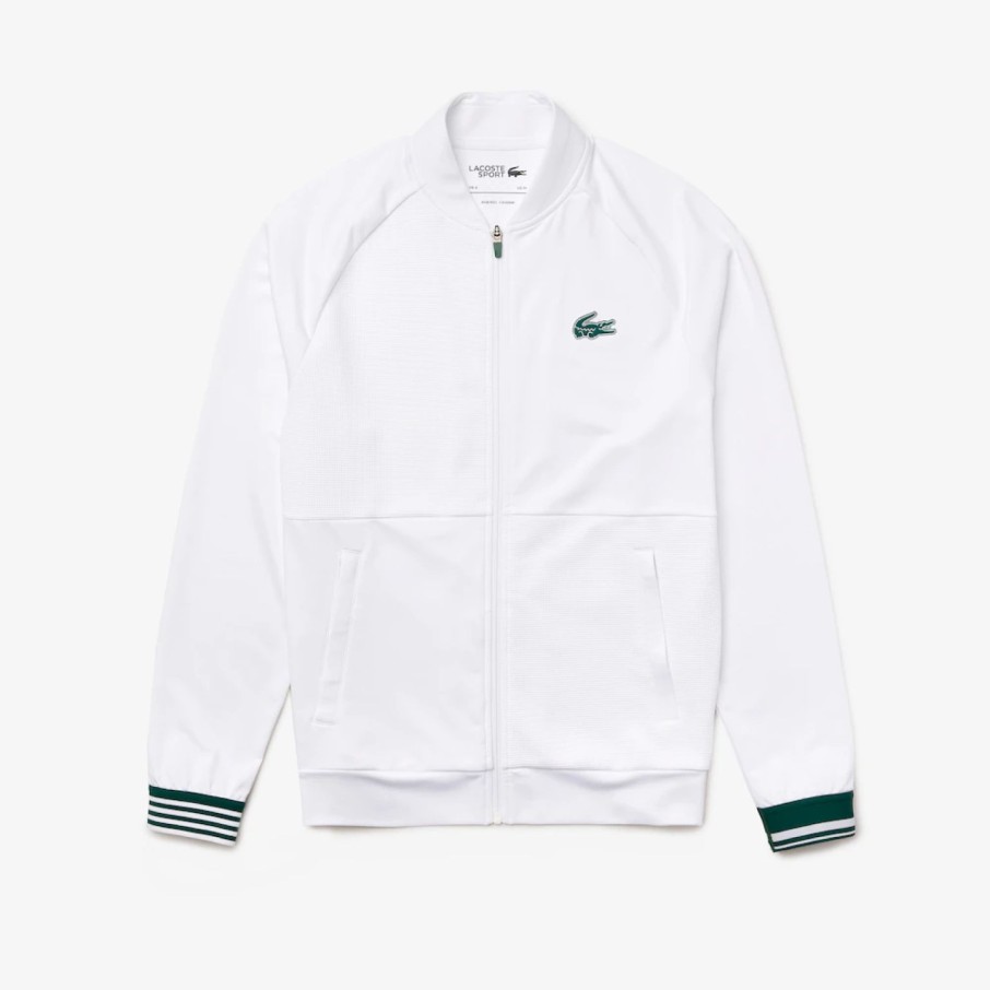 Men'S Apparel * | Lacoste Mens Court Technical Zip Sweatshirt 1Yu