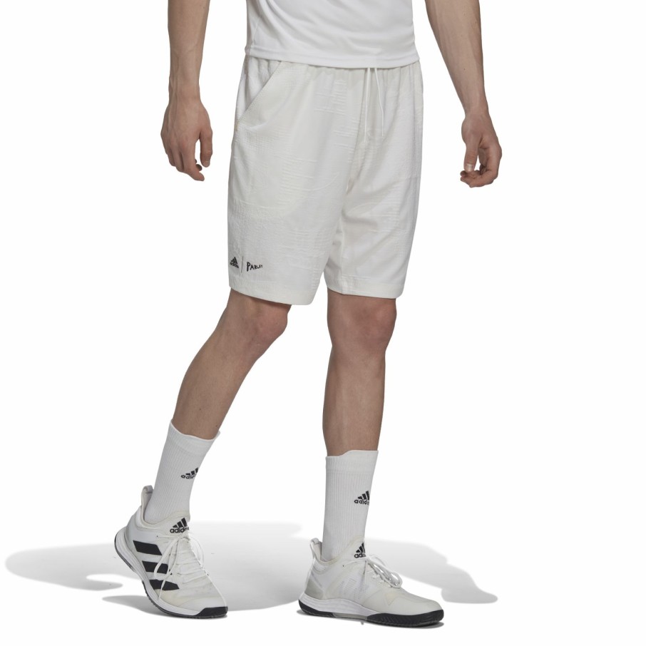 Men'S Apparel * | Adidas Mens Tennis London Knit Ergo Shorts White